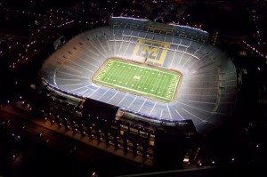 Michigan Stadium at night